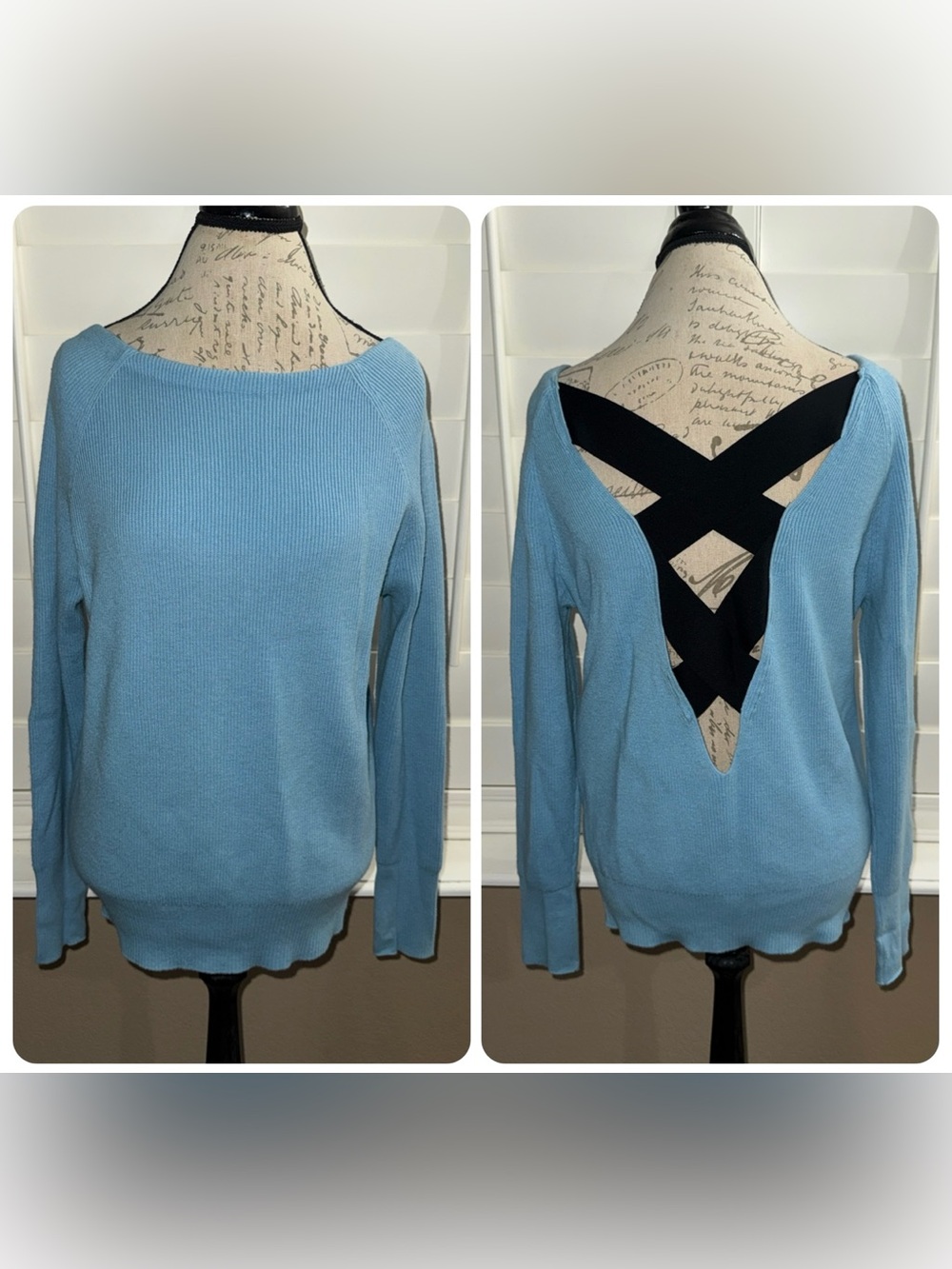 MAJE Moon Cross-back Sweater Blue Sky